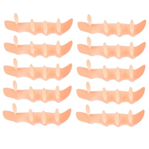 SHERCHPRY 10Pcs Skin Tone Toe Straighteners Reliable Toe Protectors Correcting Tools for Hallux Overlapping Toes Hammertoes Comfortable Silicone Separators for Relief