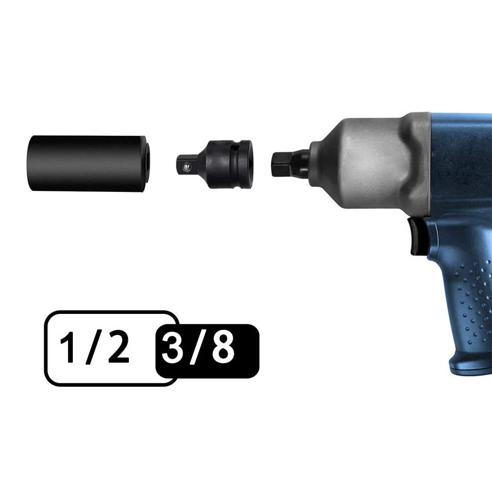 6 szt. Klucz nasadowy 1/4 1/2 3/8 3/4 Zestaw kluczy grzechotkowych pneumatycznych Adapter tulejowy Zestaw przedłużek