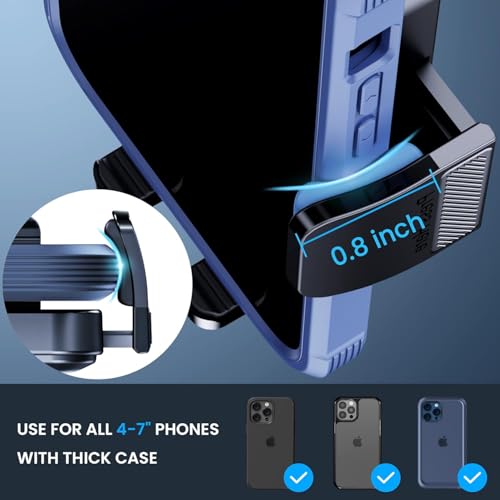 BIPOPIBO Car Phone Holder Mount Phone Mount for Car Dashboard Windshield Air Vent Universal Cell Phone Automobile Cradles Hands-Free Phone Stand for Car Fit iPhone Android