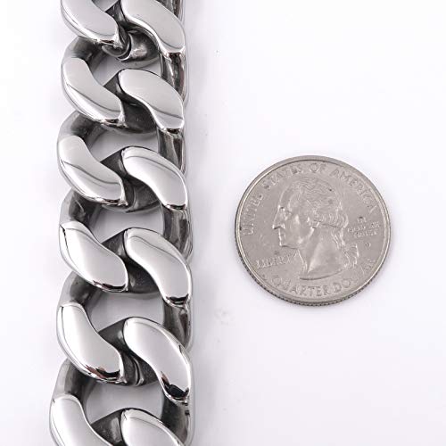 Steelmeup Stainless Steel Huge Heavy Polish Men Curb Chain Bracelet 20mm 8.5 inch4