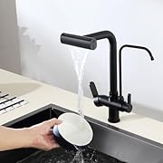Experiencia de cocina innovadora: nuestro innovador grifo de filtro 4 en 1, que combina un grifo de agua potable y un grifo de cocina en una sola unidad. Simplemente conéctalo a tu sistema de filtración de agua, y puedes disfrutar de agua potable 100...