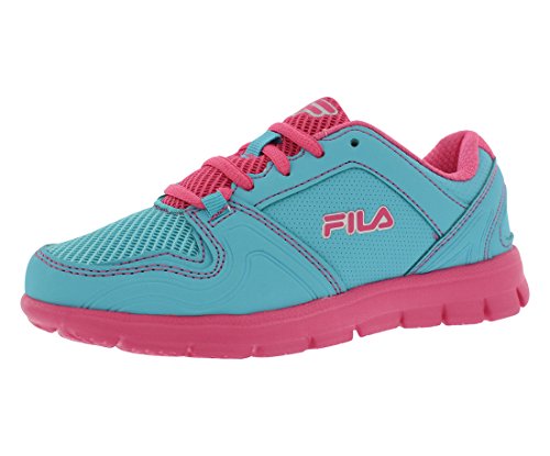 Fila Girls' Speed Runner Skate Shoe, Pink Glo/Safety Yellow/Metallic Silver