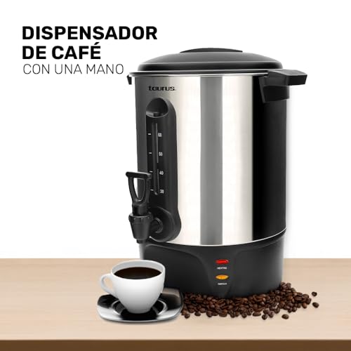 Image of Taurus Coffee Station 60 - 60-Cup (10 L / 338 fl oz) Stainless Steel Coffee Percolator, Commercial Coffee Urn, Fast Brewing, Reusable Basket Filter, Perfect for Restaurants, Offices & Events