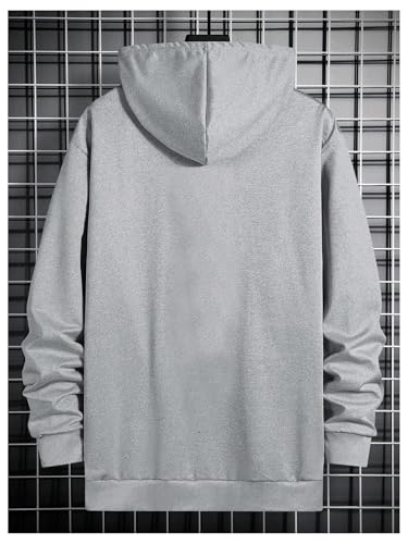 Verdusa Men's Letter Print Drawstring Hoodie Long Sleeve Drop Shoulder Loose Pullovers with Pocket2