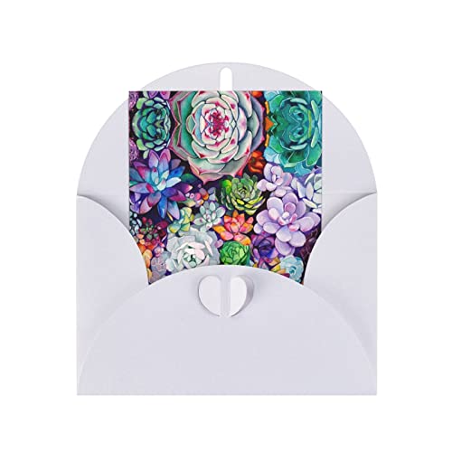 Cartes de vœux succulentes colorées en papier nacré 10x15 cm pour toutes les occasions