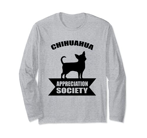 Chihuahua Dog Long Sleeve T-Shirt, Grey