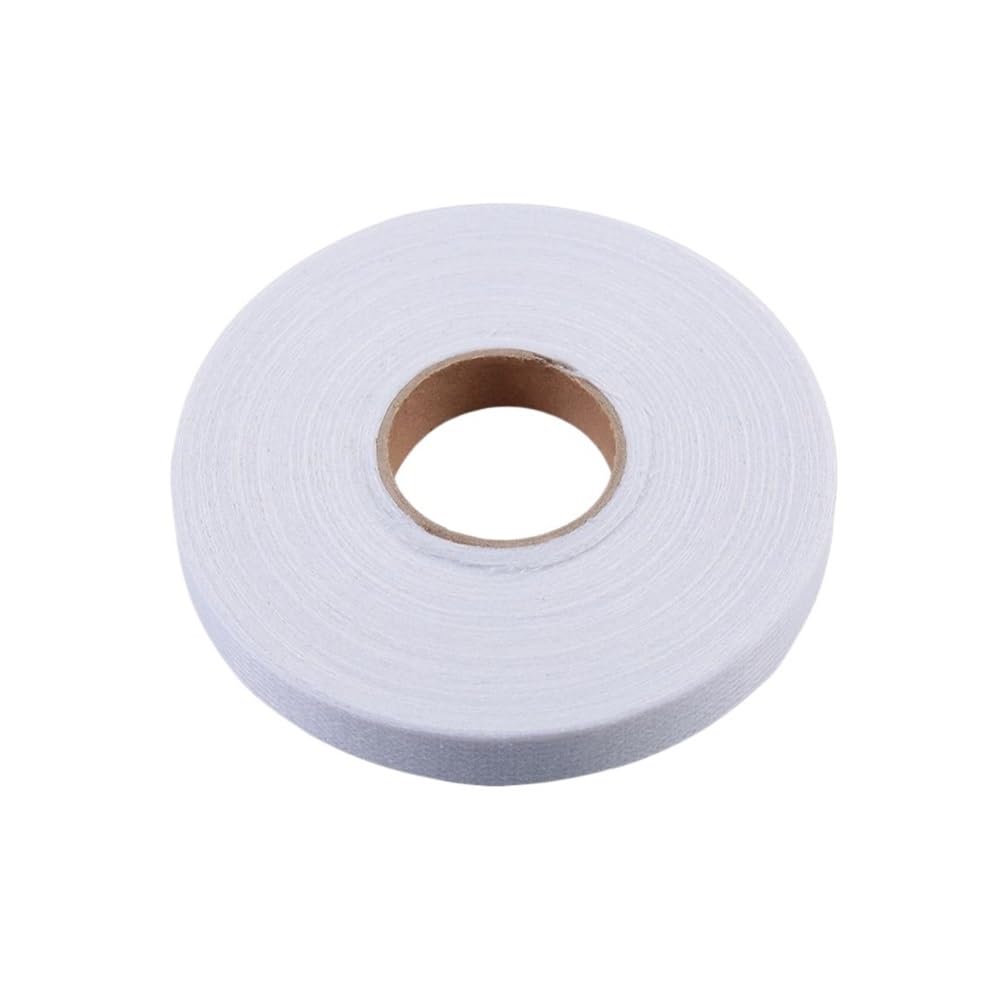 VONCYKI Double-sided Adhesive Fabric Hemming Tape Roll Iron On Clothes Apparel Sewing Roll Hem Tape DIY Sewing Accessories 50 Meters(White-1.5cm-50m)