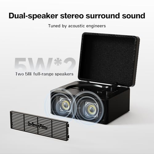 Image of CD Player with Bluetooth Speaker, High-Fidelity Sound, App-Controlled, Magnetic Display for Photos & Pins, Retro Desktop Music Player, Gift for Music Lovers (Black)