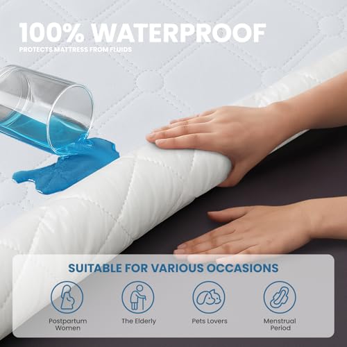 Miniatura 3 de Ystyle Protector Colchon Impermeable 90x190 Cm, Funda Colchon Antiacaros Antiarañazos, Elástico En Todo El Contorno, Cubre Colchon Hipoalergénico, Para Altos De Colchón De 30cm, Blanco