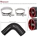 90 Degree Elbow Reducer Coupler Silicone Hose 4-Ply 2inch to 2 1/2-inch for Turbo/Intercooler/Intake Piping,Length 102mm Thickness 5mm with T-Bolt Clamp
