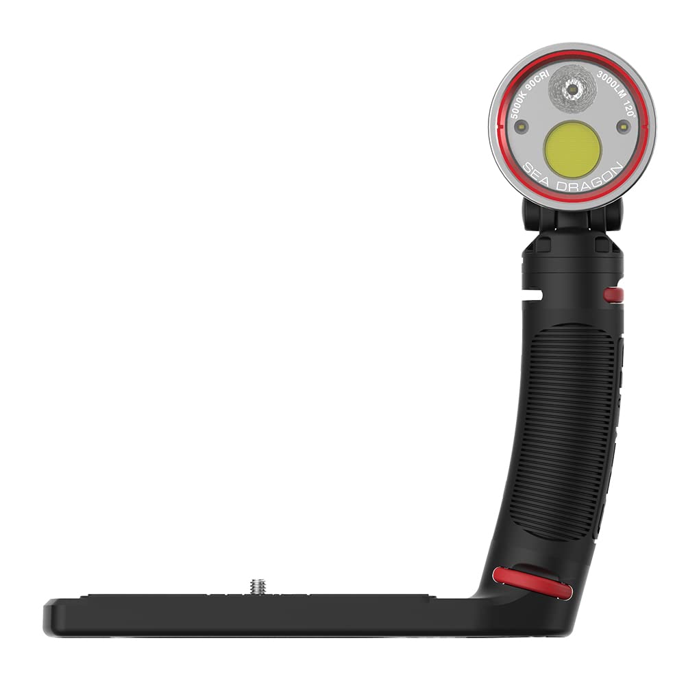 SeaLife Sea Dragon 3000SF Pro Dual Beam Rot Unterwasser-Licht 100m Tiefe Rotlicht Nachtsicht inkl. Montagesystem Batterien Netzteil