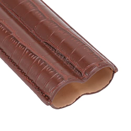 Estojo de Charutos de Viagem Com Cortador de Charutos, Suporte de Charutos de Couro Marrom Escuro, P