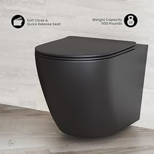 St. Tropez Wall-Hung Toilet Bowl Only in Matte Black St Tropez Wall Hung Toilet Bowl Only in Matte Black