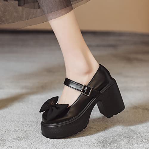 Ulalaza Women's Platform Mary Janes Heart Cat Buckle Rivets Ankle Lolita Gothic Princess Platform Pumps Patent Leather Thorn Vintage Traditional Embroidery Upper Dress Shoes2