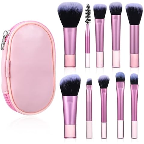 PEOVLVN 10 Pcs Travel Makeup Brush Set Cover