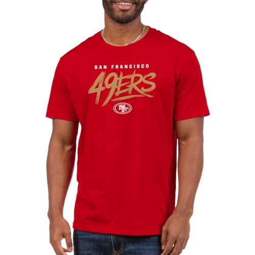 Junk Food NFL - Unisex Adult Short Sleeve Fan Tee - San Francisco 49ers Wild Brush - Officially Licensed - Red - Medium