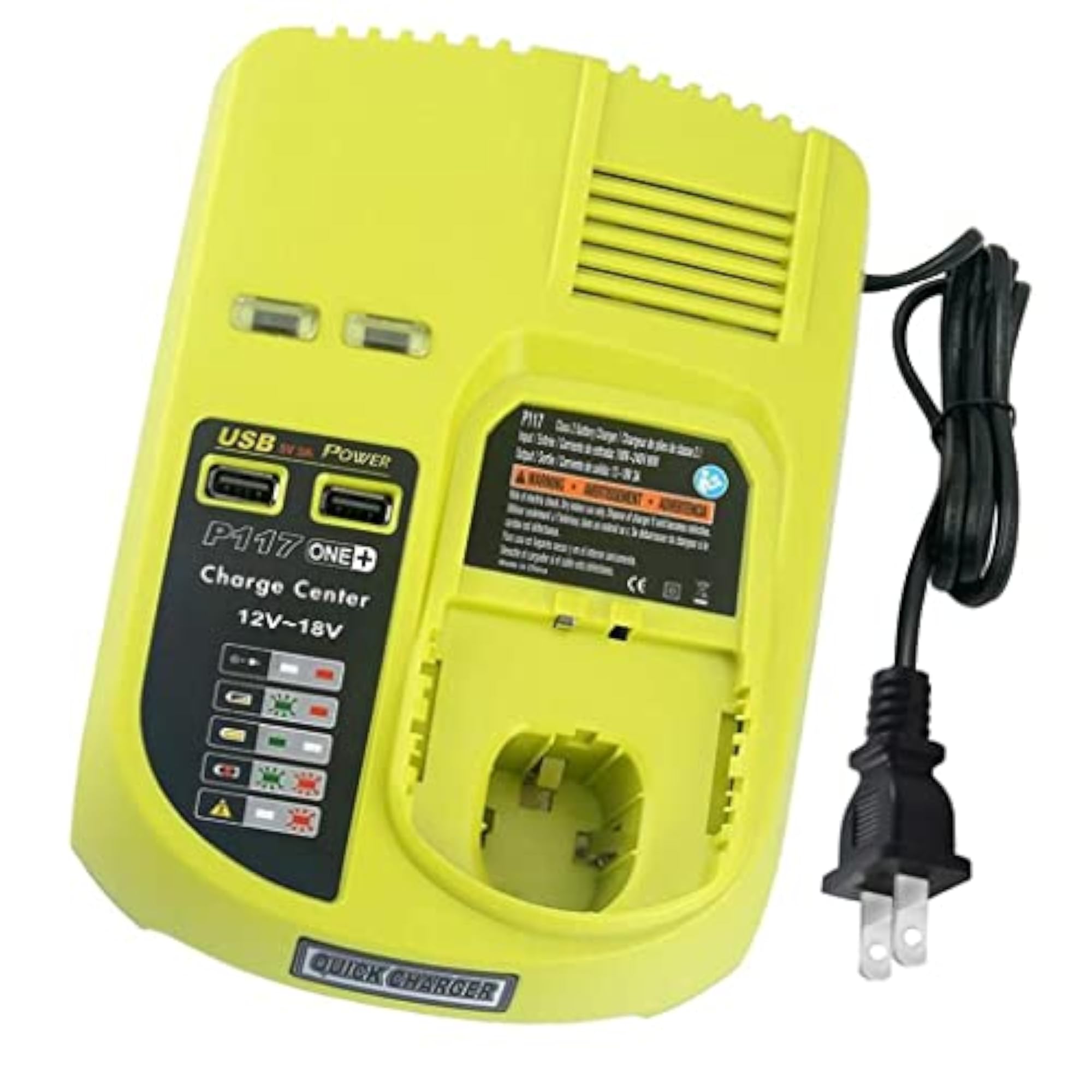 Replacement Charger for Ryobi P108 USB Port