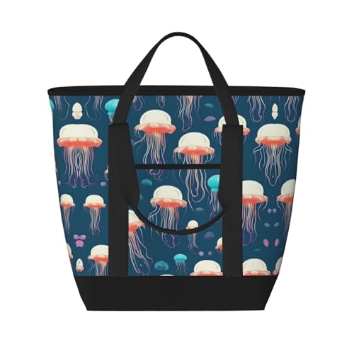 Sac isotherme grande capacité cabas de courses réutilisable noir adulte imperméable