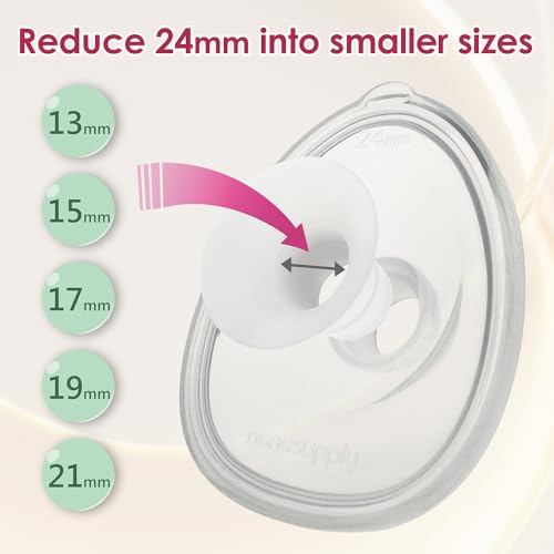 Image of Nenesupply 17mm Flange Inserts for Handsfree Wearable Collection Cups. Work with 24mm breastshields /Flanges. Reduce Flange Size to 17mm. Compatible with Spectra, Medela Elvie Momcozy Flanges