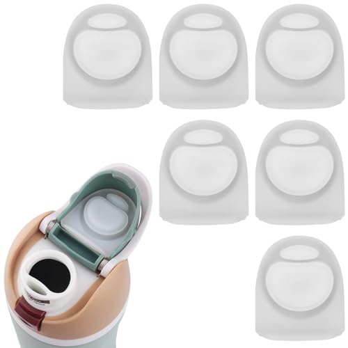 Joshey 6 Pack Rubber Seal Replacement Stopper, Compatible with Owala Freesip 24 oz Water Bottle Spout Cap-Silicone Gasket Replacement Parts (Clear)