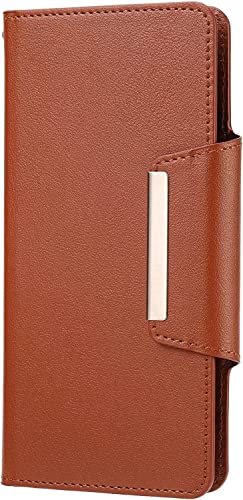 Étui portefeuille iPhone 14 Max KANUZ marron avec porte-carte et support béquille