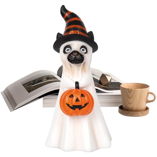 Décor d'halloween chat de table et statue effrayante de collection