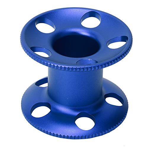 lvifloae Aluminum Alloy Diving Finger Spool Reel Guideline Large Scuba Spool Finger Reel for Freediving Snorkeling Underwater Gear Equipment (Blue)