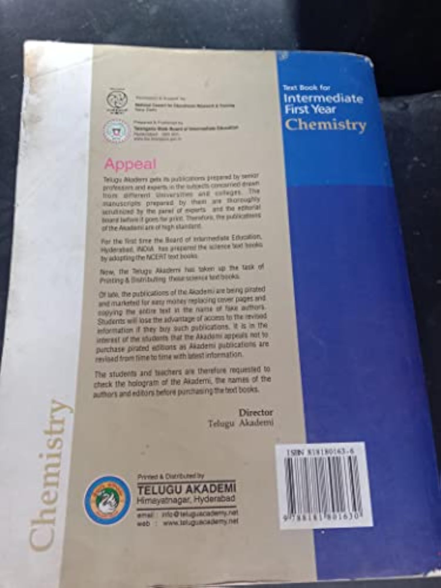 Textbook for Intermediate First Year Chemistry in English
