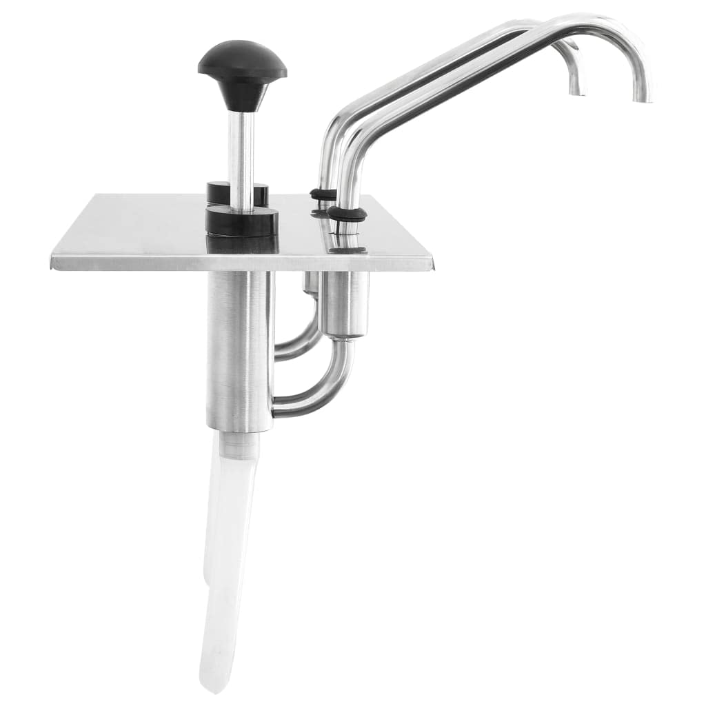 vidaXL Dispenser per Salsa in Acciaio Inox, 2 x 3,5 l