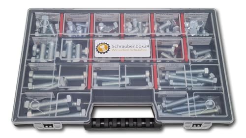 Sechskantschrauben Sortiment M8-M10 // 10mm-50mm 110 tlg. Schraubenbox DIN 933 Vollgewindeschrauben Maschinenschrauben Gewindeschrauben Sechskantschrauben