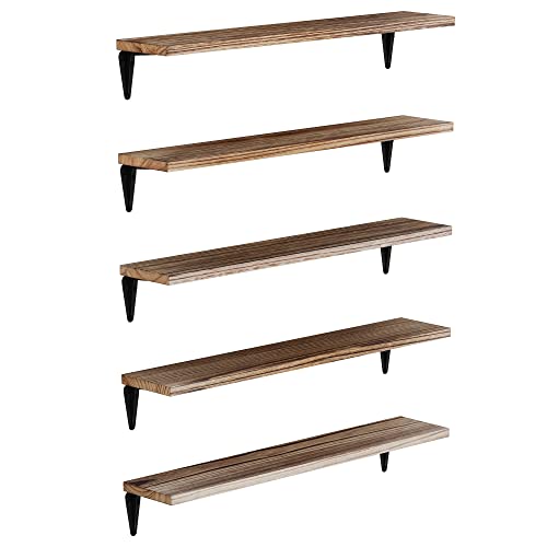 Wallniture Arras Wood Floating Shelves for Wall Storage, 24