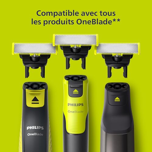 Philips OneBlade Authentiques Lames de rechange pour rasoirtondeuse électrique OneBlade acier inoxydable robuste taille stylisation et rasage lot de 5 modèle QP25050 - vue 3