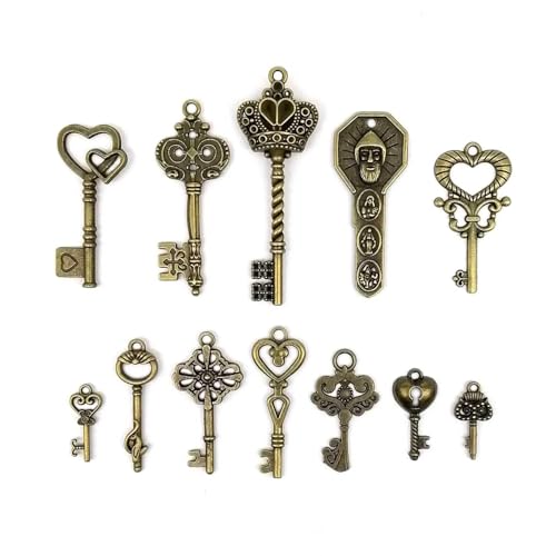 Clé steampunk lot de 12 breloques vintage pour customiser vos bijoux faits main