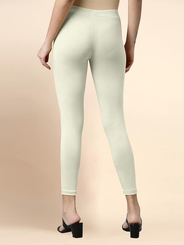 Image of TRENDMALLS Women's Microfiber Elastane Stretch Soft Cropped Leggings with Ultrasoft Waistband for Women