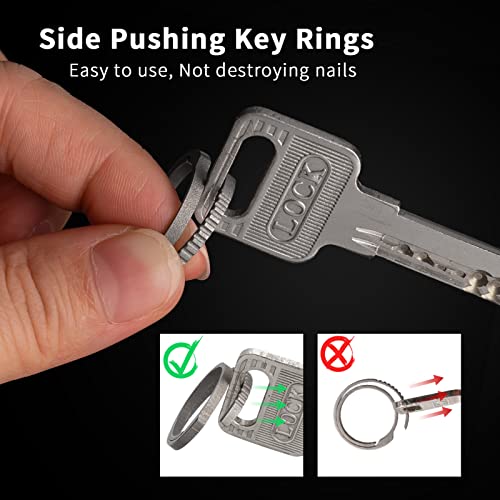 Image of TISUR Titanium Keychain Rings,Carabiner Dog Tag Key Chain Rings