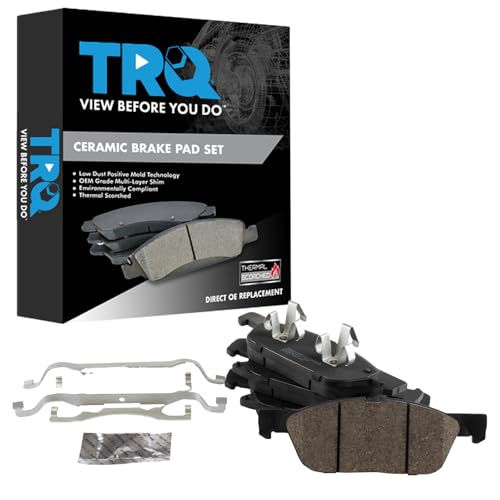 TRQ Front Brake Pads Ceramic Compatible with 2015-2020 Ford Edge 2017-2018 Fusion 2017-2020 Lincoln Continental 2016-2018 MKX 2019-2020 Nautilus