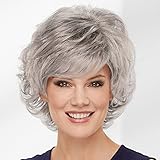 Paula Young Alex WhisperLite Wig Sassy Short Wig with Side-Swept Bangs and Tousled Curls/Multi-Tonal Shades of Blonde, Silver, Brown and Red