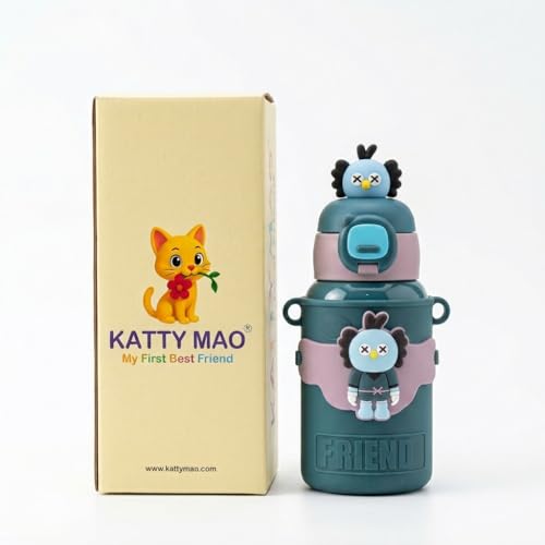 Image of KATTY MAO MY FIRST BESTFRIEND KIDS WATER BOTTLE -WATER BOTTLE FOR SCHOOL - SIPPER WATER BOTTLE FOR BOYS AND GIRLS,SPILL PROOF, PERFECT FOR SCHOOL AND PLAY, DURABLE (VIOLET)