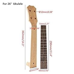 Manche et touche de ukulélé - Manche de ukulélé en bois de bricolage | Pièces de touche de ukulélé, touche en… – Image 4