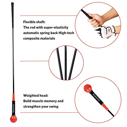 Asyxstar Golf Swing Trainer Aid - Power Flex Golf Swing Training aid for Strength and Tempo Golf Warm Up Stick - Thumbnail 6