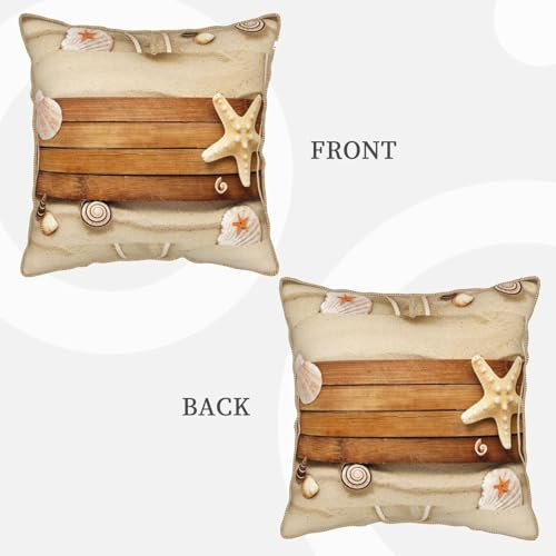 Housse de coussin en velours imprimé océan et plage douce