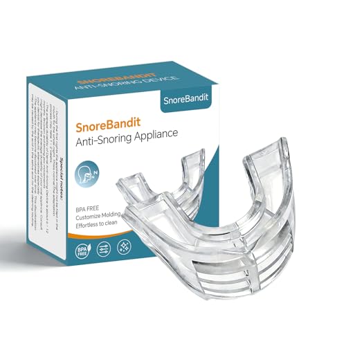 SnoreBandit Anti-Snoring Appliance - FDA-Cleared Anti Snore Mouthpiece, Comfortable & Reusable Anti Snoring Device for Adults Men & Women(Clear)