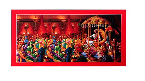 Grand autocollant Shivaji Maharaj Rajabhishek 76,2x152,4 cm sticker mural sans cadre