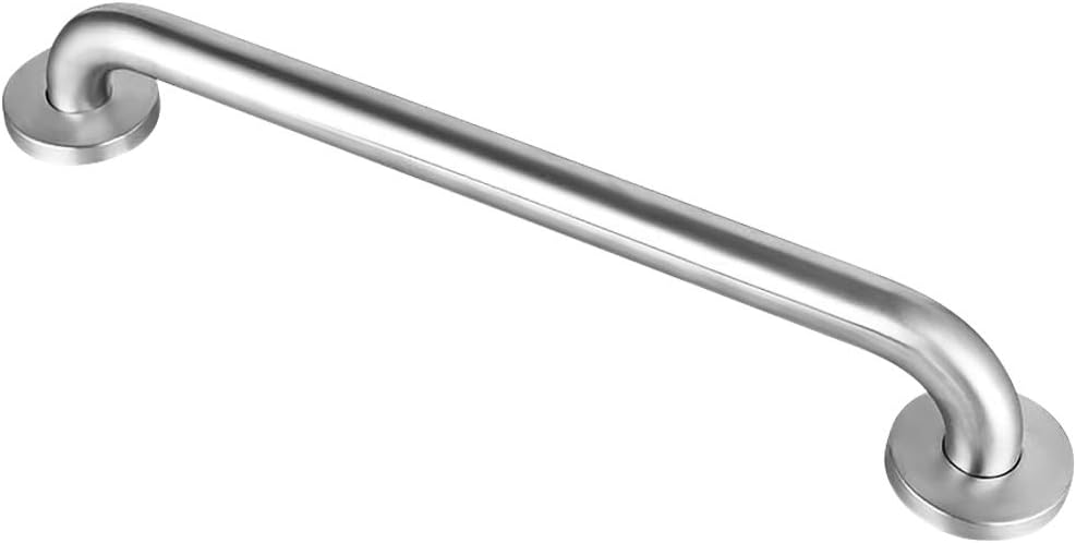 20inch Stainless Steel Shower Grab Bar, Anti Slip Shower Grab Bar Handle Knurled Balance Bar Safety Hand Rail Support Wall Stainless Steel Bath Wall Shower Handle Bath Handle for Bathroom