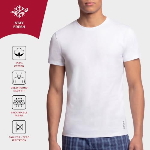 Levi's Store Levi's Men's Cotton Plain Regular Fit T-Shirt (White L) - Image 6