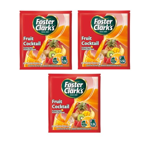 Image of Foster Clark Fruit Cocktail Flavored Powder Drink 20g Packet - Makes 1.5L (3 x 20g) | Imported Drink Mixes | Rich Beverage Mix for Instant Refreshment