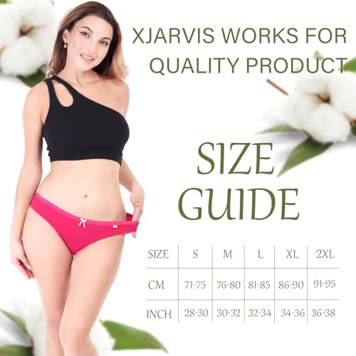Image of XJARVIS CARIBEANCHIC Women's Hipster Panty Made with Cotton Soft Stretchable Underwear for Women, Full Coverage Bikini Briefs, Breathable & Comfortable Ladies Innerwear - Multicolor