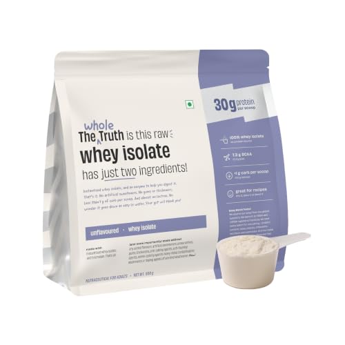 Image of The Whole Truth Whey Protein Isolate | Unflavoured | 500g (1.1 lbs) | 30g Protein | 7.3g BCAA | Clean, Light & Easy to Digest