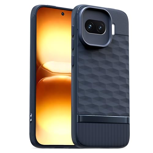 Image of Pikkme Back Cover for iQOO 15R 5G Camera Protection 3D Hexa Cube Design Silicone Protective Bumper Case (Blue)