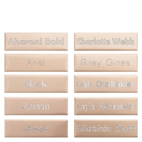 FranklinCovey - Rose Gold Nameplate - Script Font | Self Adhesive - Made to Order - for All Binder Sizes (2.13" W x 0.63" H x 0.1" D)